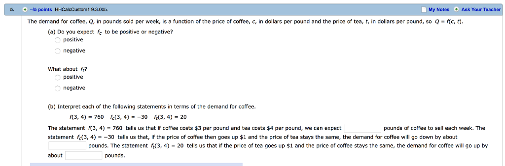 Solved 5. 5 points HHCalcCustom1 9.3.005 My Notes Ask Your | Chegg.com