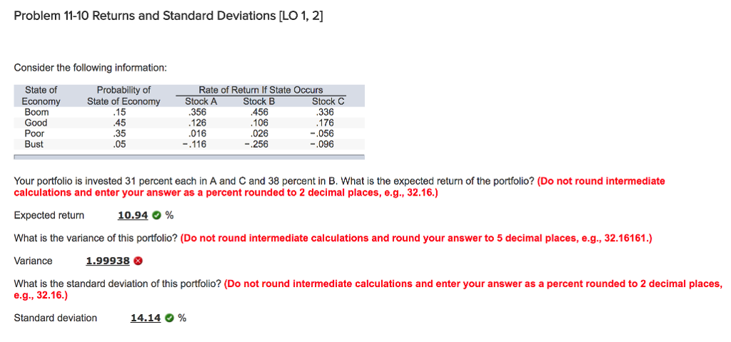 Solved Problem 11-10 Returns and Standard Deviations [LO 1, | Chegg.com