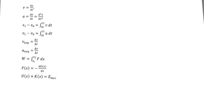 Solved dx dt dv d2x dt2 dt t1 t1 a dt to avg Av avg At du(x) | Chegg.com