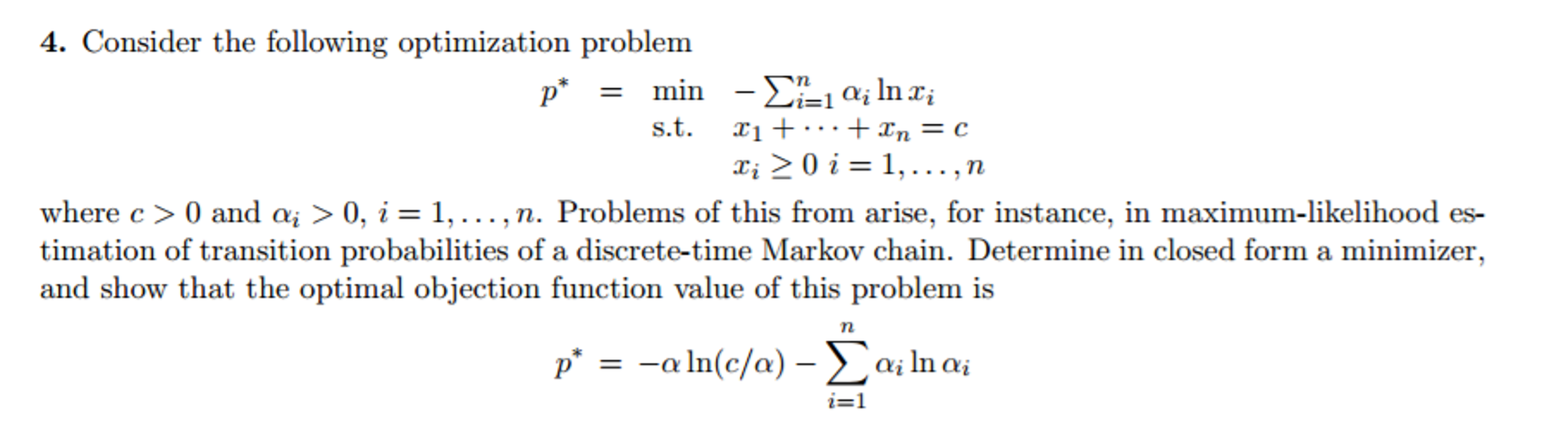 Consider the following optimization problem where c | Chegg.com