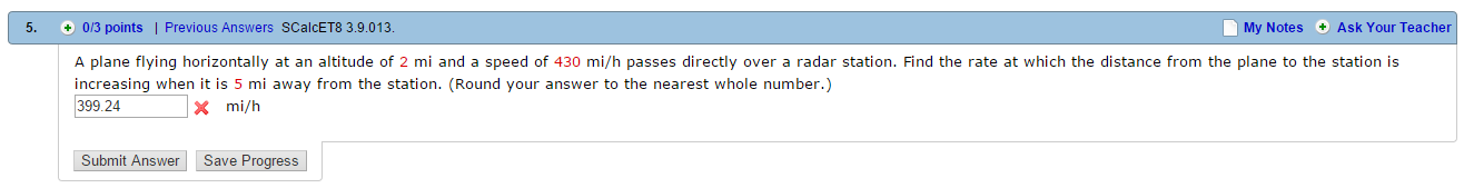 Solved A plane flying horizontally at an altitude of 2 mi | Chegg.com