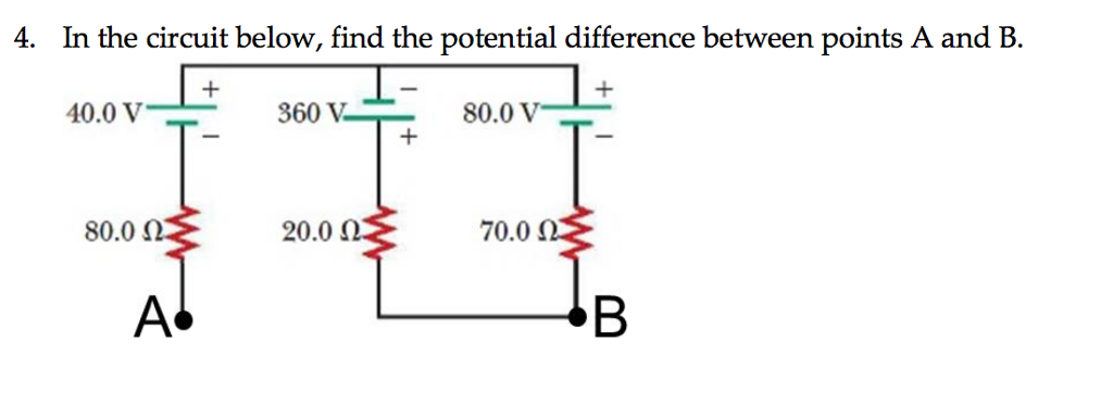 Solved In The Circuit Below, Find The Potential Difference | Chegg.com