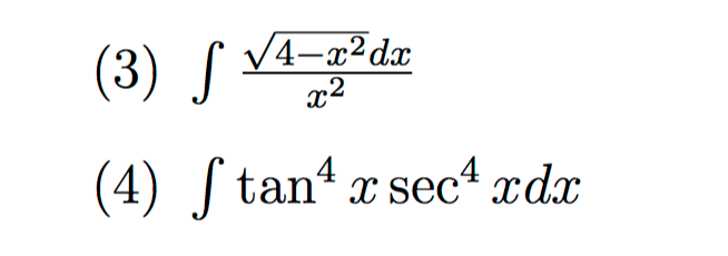 solved-integral-square-root-4-x-2-dx-x-2-integral-tan-4-x-chegg