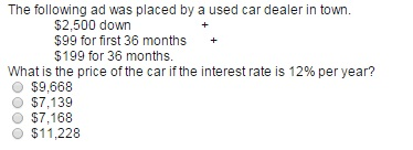 Solved The following ad was placed by a used car dealer in Chegg