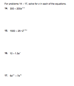 Solved For problems 14 17, solve for x in each of the | Chegg.com