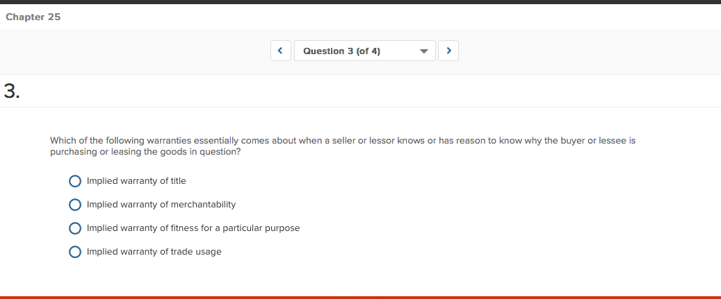 Solved Chapter 25 Question 2 (of 4) 2. An express warranty | Chegg.com