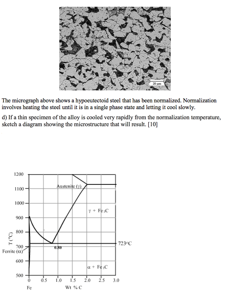 Solved The micrograph above shows a hypoeutectoid steel that | Chegg.com