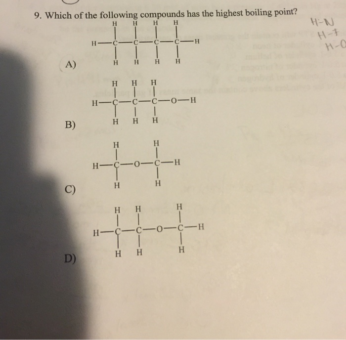 Solved Which Of The Following Compounds Has The Highest | Chegg.com