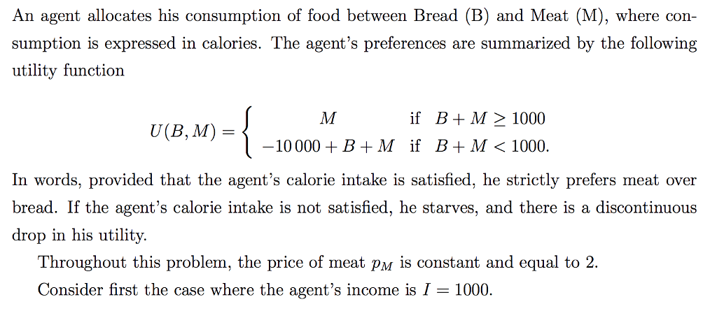 Solved An agent allocates his consumption of food between | Chegg.com