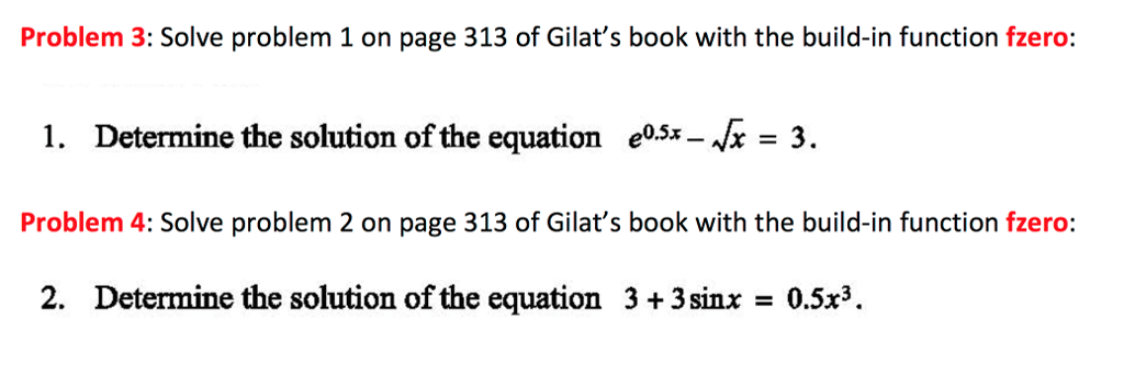 Solved Problem 3: Solve problem 1 on page 313 of Gilat's | Chegg.com