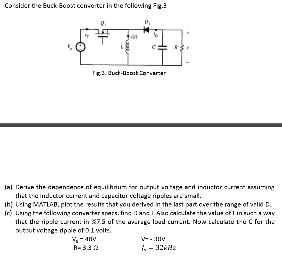 Solved Consider the BuckBoost converter in the following