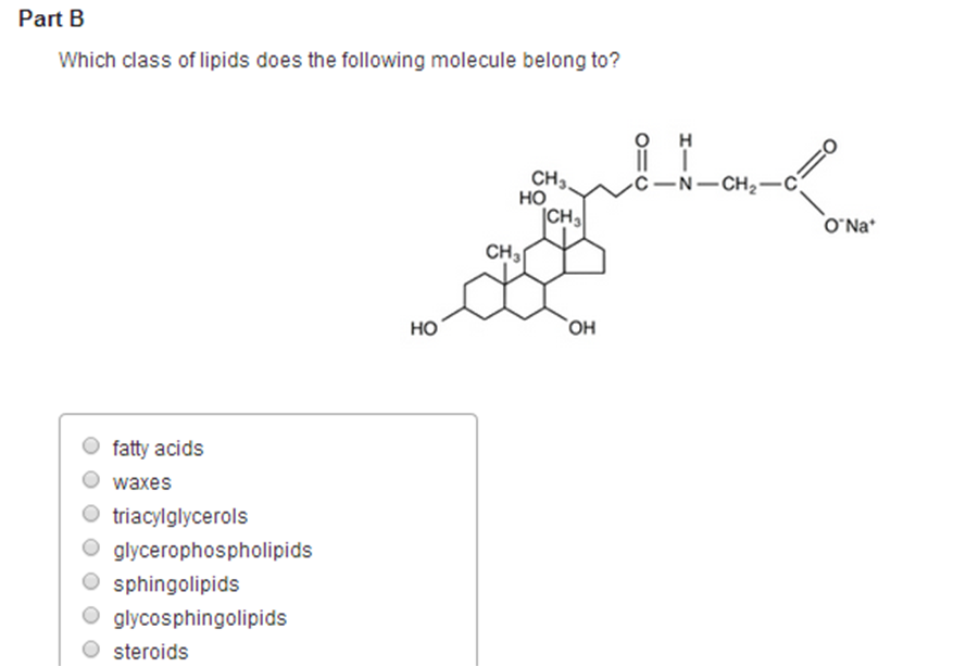 Solved Which class of lipids does the following molecule