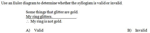 Solved Use an Euler diagram to determine whether the | Chegg.com
