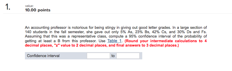 Solved 1 Points 10 00 Points An Accounting Professor Is Chegg