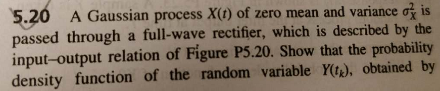 Solved 20 A Gaussian process x(t) of zero mean and variance | Chegg.com