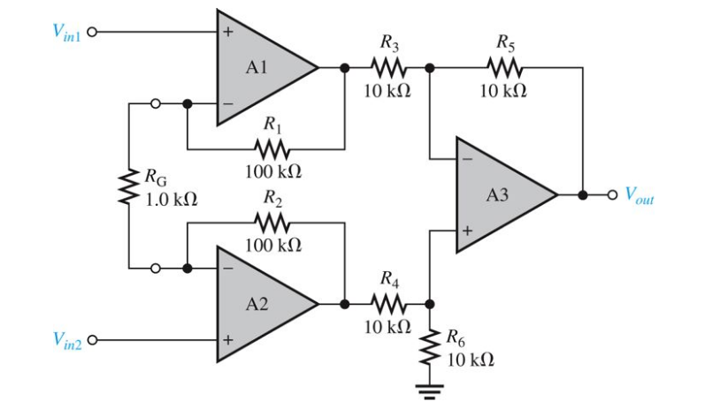 Solved Determine The Voltage Gains Of Op Amps A1 And A2 For