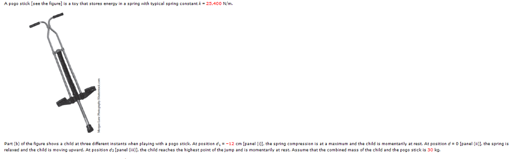 Solved A Pogo Stick [see The Figure] Is A Toy That Stores | Chegg.com