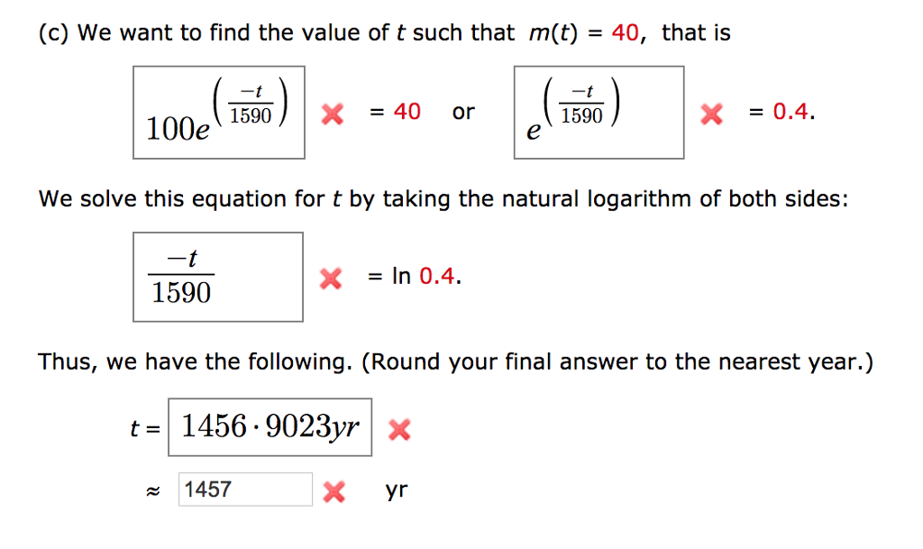 Half Life Formula Solve For T