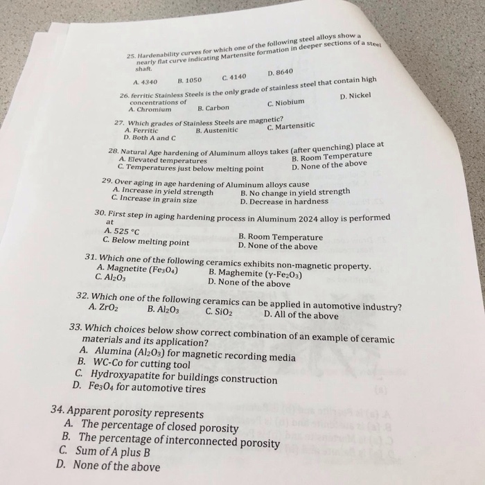 Solved Hardenability curves for which one of the following