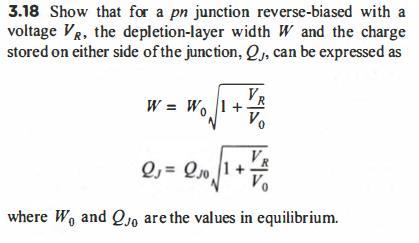 Solved Show that for a pn junction reverse-biased with a | Chegg.com