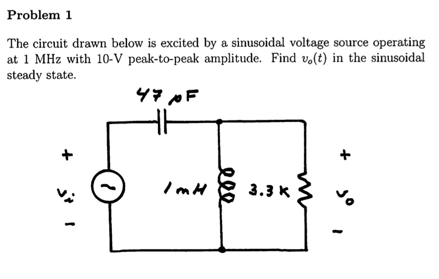 Solved Problem 1 The circuit drawn below is excited by a | Chegg.com