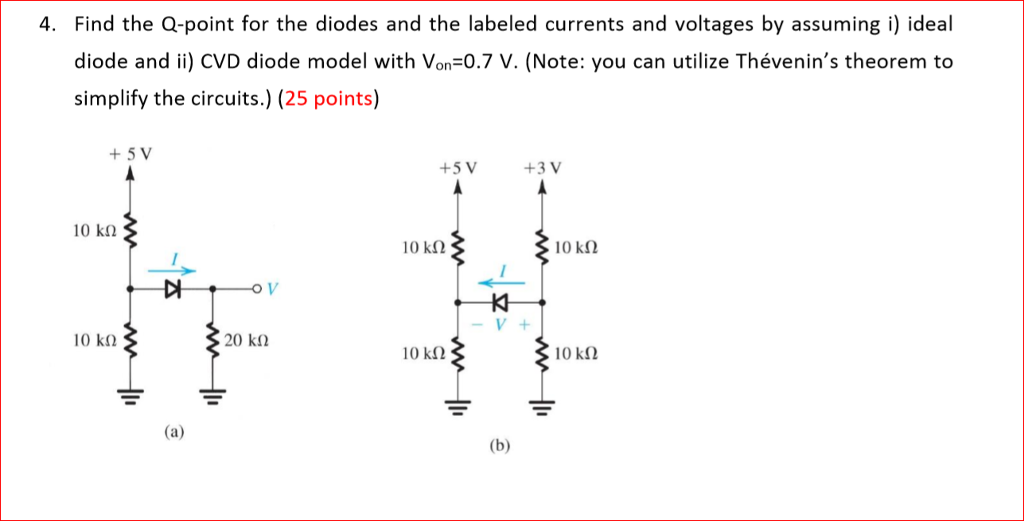 Solved 4. Find the Qpoint for the diodes and the labeled