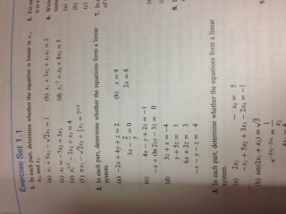Solved Determine whether the equations form a linear system. | Chegg.com