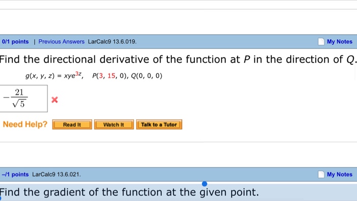 Solved Find The Directional Derivative Of The Function At P