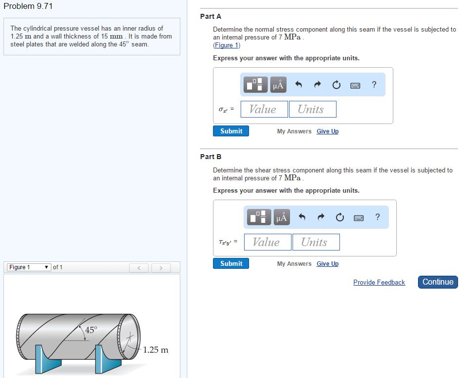 Solved The cylindrical pressure vessel has an inner radius | Chegg.com