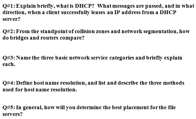 Q#1: Explain briefly, what is DHCP? What messages are | Chegg.com