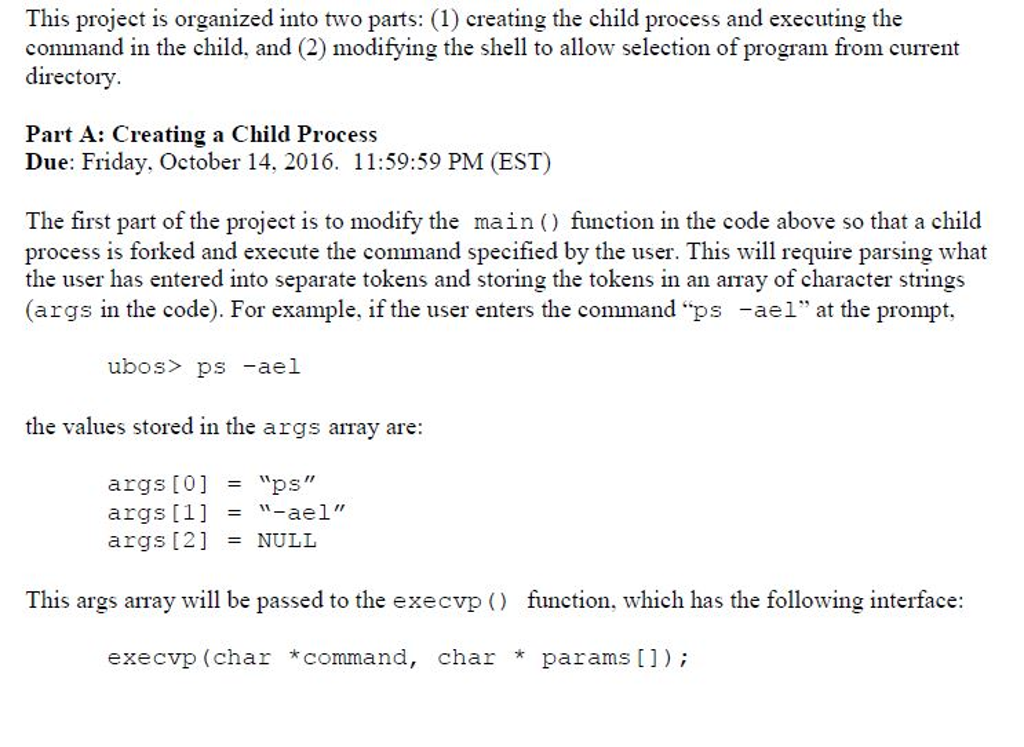 Solved UNIX Shell And Program Selection FeatureUNIX Shell | Chegg.com