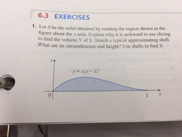Typical Approximating Shell Solved Let S be the solid obtained by rotating the region | Chegg.com