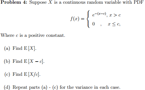 Solved Suppose X is a continuous random variable with PDF | Chegg.com