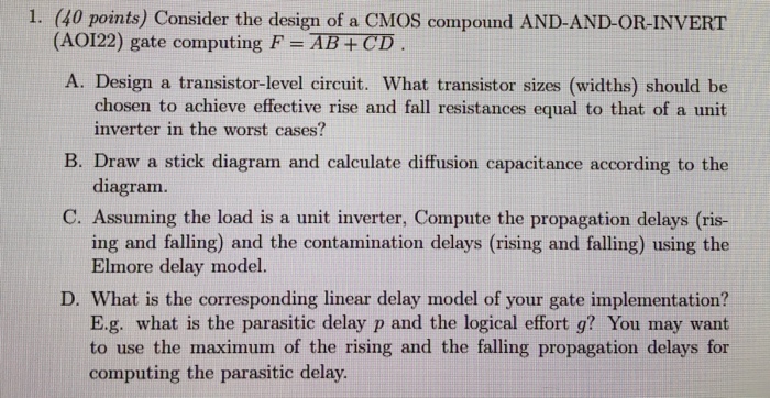 Solved Consider The Design Of A CMOS Compound | Chegg.com