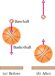 Solved A small ball of mass m is aligned above a larger ball | Chegg.com