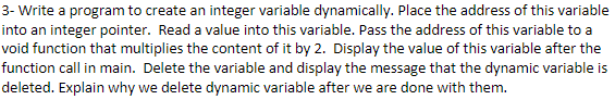 Solved Write a program to create an integer variable | Chegg.com