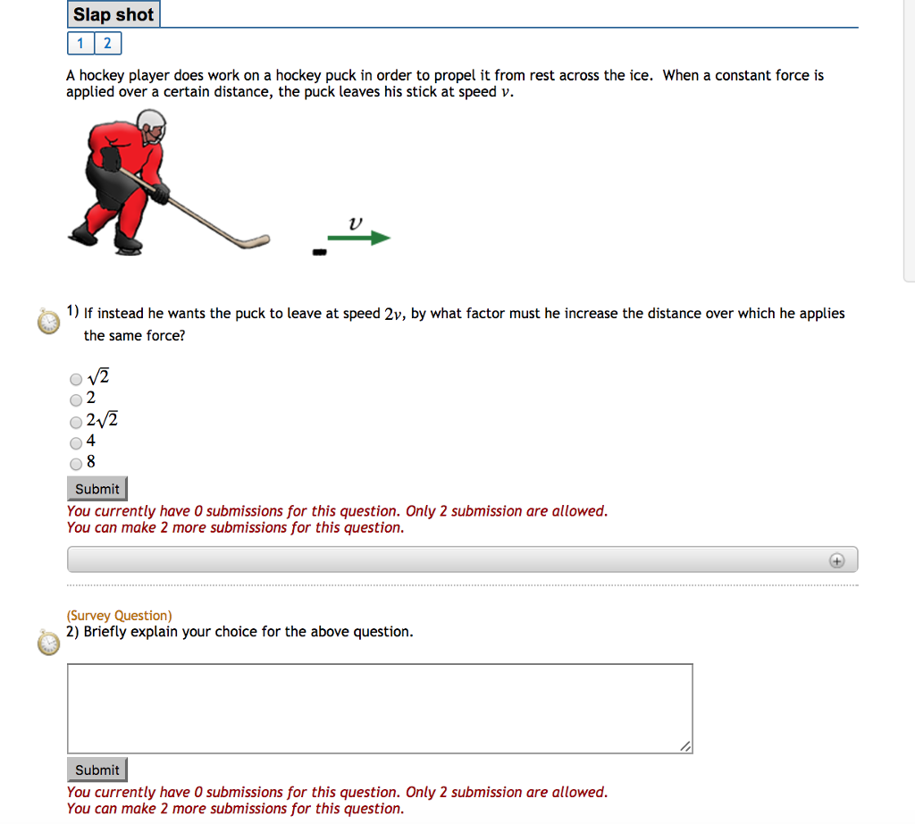 Solved A hockey player does work on a hockey puck in order