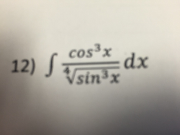 integration of sin x upon 3 4 cos square x dx