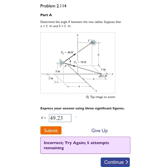 Solved Determine the angle theta between the two cables. | Chegg.com