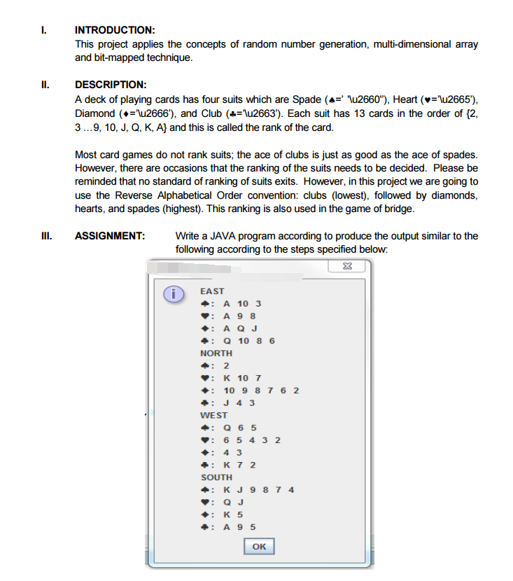 Solved I. INTRODUCTION: This project applies the concepts of | Chegg.com