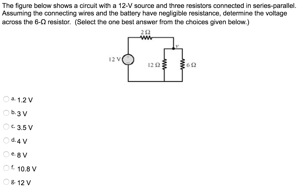 Solved The figure below shows a circuit with a 12V source