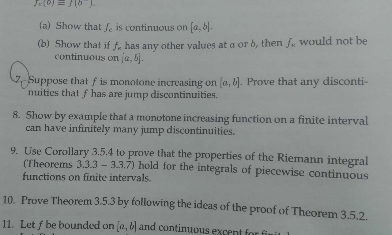 Solved 7. Suppose That F Is Monotone Increasing On [a,b]. | Chegg.com