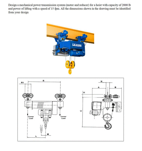 Solved Design a mechanical power transmission system (motor | Chegg.com