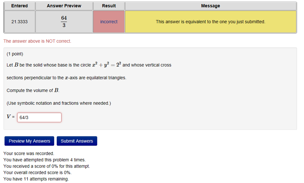 Solved Let B Be The Solid Whose Base Is The Circle X^2 + Y^2 | Chegg.com