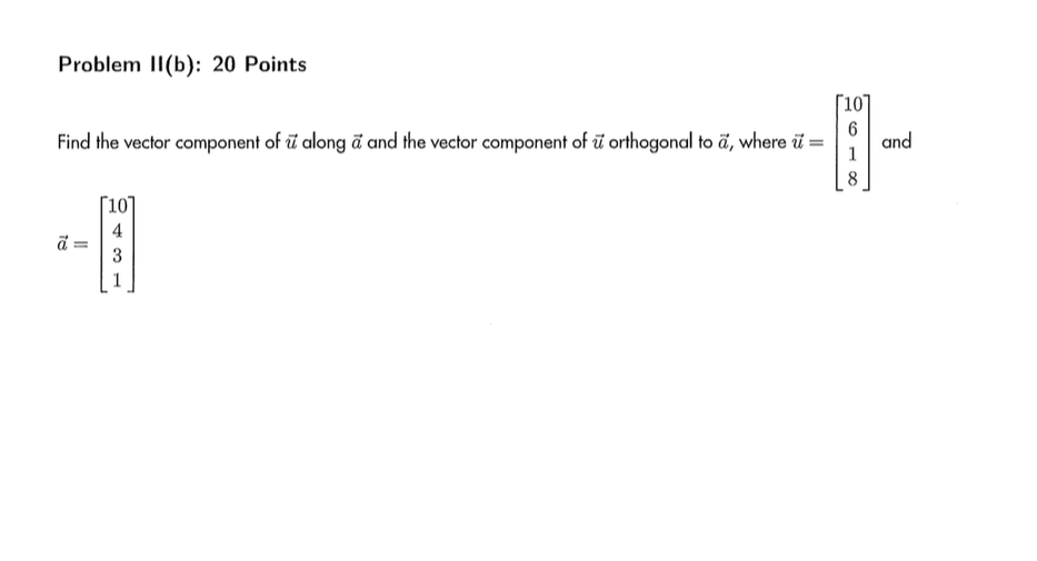Find The Vector Component Of U Orthogonal To V