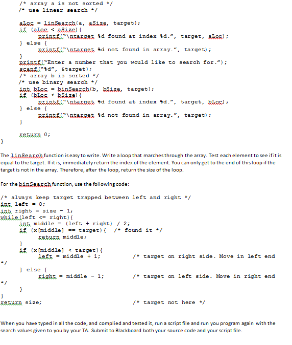 Solved Many computer applications involve searching arrays | Chegg.com