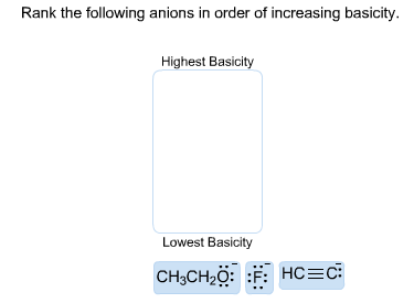 Solved Rank the following anions in order of increasing | Chegg.com