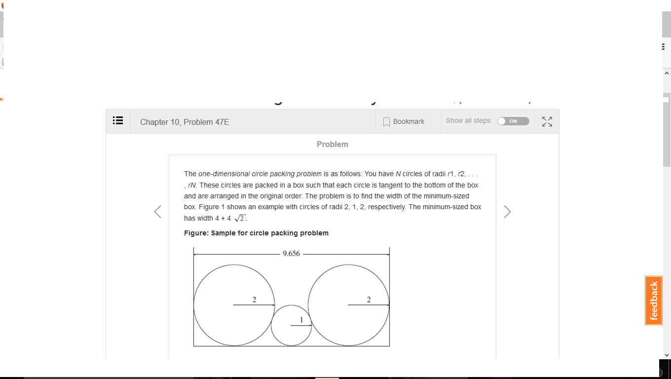 Solved The one-dimensional circle packing problem is as | Chegg.com