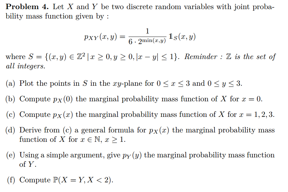 Solved Let X And Y Be Two Discrete Random Variables With 7204