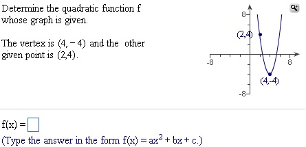 Solved Determine the quadratic Function f whose graph is | Chegg.com